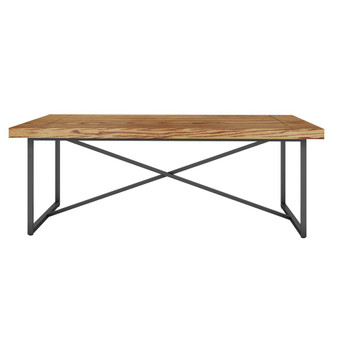 X Coffee Table- Honey Oak With Graphite Tubular Steel Base "FT48ICFHO"
