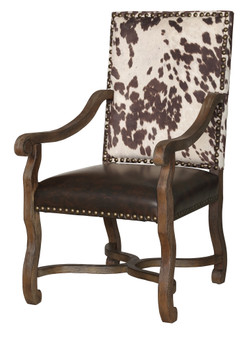 Mesquite Ranch Leather And Faux Cowhide Armchair "CVFZR1791"
