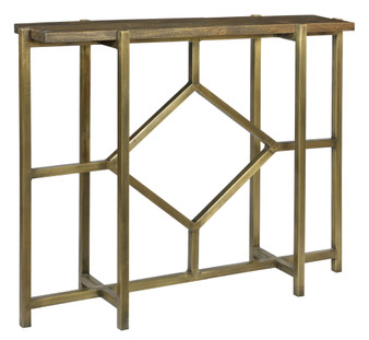 Bengal Manor Mango Wood And Iron Diamond Console With Antique Gold Finish "CVFNR672"