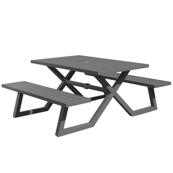 "BDAT5-CHA" Banquet Deluxe 5ft Aluminum Picnic Table, Charcoal