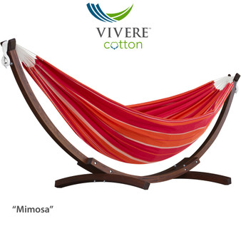 "C8SPCT-36" Cotton Hammock with Solid Pine Stand (8ft) - Mimosa