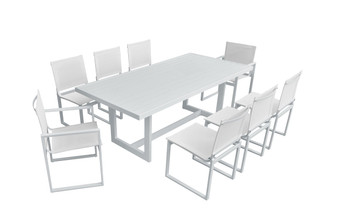 "VGGEMONTALK-CH-WHT-1" VIG Renava Wake - Modern White Outdoor Dining Table