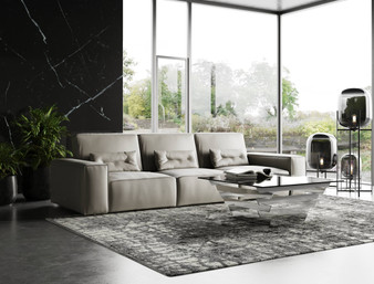 "VGCCHOLLYWOOD-4STR-GRY2-SECT" VIG Coronelli Collezioni Hollywood - Italian Grey Leather Sectional Sofa