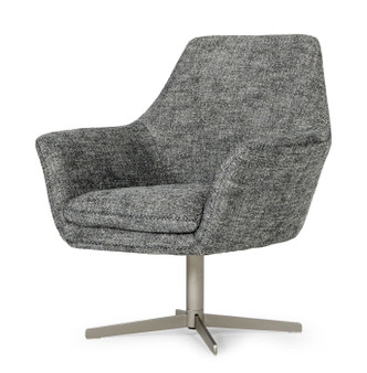 "VGKKA-832-DKGRY-3" VIG Divani Casa Elvin - Modern Dark Grey Fabric Swivel Lounge Chair