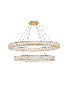 Monroe Integrated Led Light Gold Chandelier Clear Royal Cut Crystal "3503D40G"