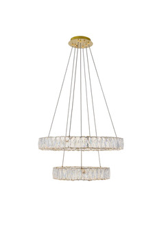 Monroe Integrated Led Chip Light Gold Chandelier Clear Royal Cut Crystal "3503G24G"