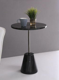 "VGVCET7009-BLK-ET" VIG Modrest Bruce - Contemporary Black Marble End Table