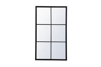 Metal Windowpane Mirror 28 Inch X 48 Inch In Black "MR642848BK"