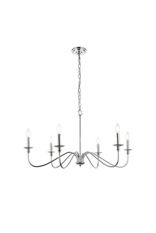 Rohan 6 Lights Polished Nickel Chandelier "LD5006D36PN"