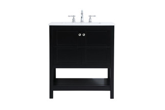 30 Inch Single Bathroom Vanity In Black "VF16430BK"