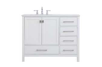 42 Inch Single Bathroom Vanity In White "VF18842WH"