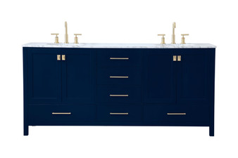 72 Inch Double Bathroom Vanity In Blue "VF18972DBL"