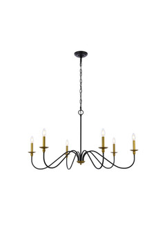 Rohan 42 Inch Chandelier In Matte Black And Brass "LD5056D42BRB"