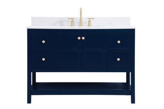48 Inch Single Bathroom Vanity In Blue With Backsplash "VF16448BL-BS"