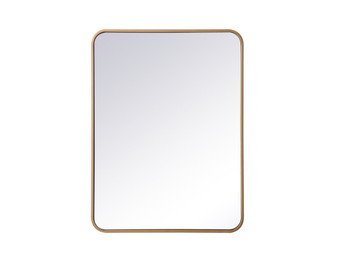 Soft Corner Metal Rectangular Mirror 24X32 Inch In Brass "MR802432BR"