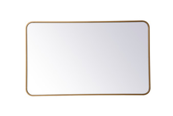 Soft Corner Metal Rectangular Mirror 24X40 Inch In Brass "MR802440BR"