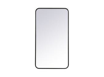 Soft Corner Metal Rectangular Mirror 20X36 Inch In Black "MR802036BK"