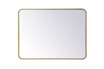 Soft Corner Metal Rectangular Mirror 27X36 Inch In Brass "MR802736BR"