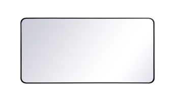 Soft Corner Metal Rectangular Mirror 30X60 Inch In Black "MR803060BK"