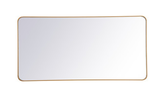 Soft Corner Metal Rectangular Mirror 30X60 Inch In Brass "MR803060BR"