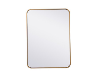 Soft Corner Metal Rectangular Mirror 22X30 Inch In Brass "MR802230BR"