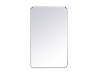 Soft Corner Metal Rectangular Mirror 22X36 Inch In White "MR802236WH"