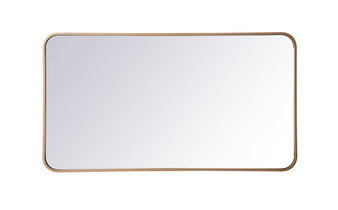 Soft Corner Metal Rectangular Mirror 22X40 Inch In Brass "MR802240BR"