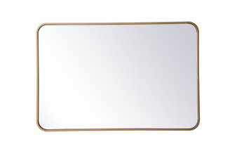 Soft Corner Metal Rectangular Mirror 24X36 Inch In Brass "MR802436BR"