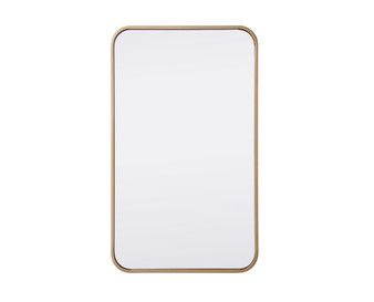 Soft Corner Metal Rectangular Mirror 18X30 Inch In Brass "MR801830BR"