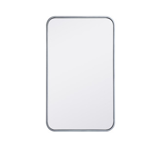 Soft Corner Metal Rectangular Mirror 18X30 Inch In Silver "MR801830S"