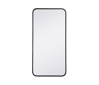 Soft Corner Metal Rectangular Mirror 18X36 Inch In Black "MR801836BK"