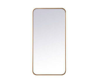 Soft Corner Metal Rectangular Mirror 18X36 Inch In Brass "MR801836BR"