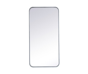 Soft Corner Metal Rectangular Mirror 18X36 Inch In Silver "MR801836S"