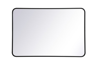 Soft Corner Metal Rectangular Mirror 27X40 Inch In Black "MR802740BK"