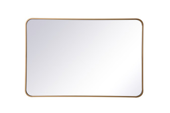 Soft Corner Metal Rectangular Mirror 27X40 Inch In Brass "MR802740BR"
