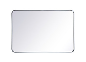 Soft Corner Metal Rectangular Mirror 27X40 Inch In Silver "MR802740S"