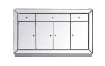 60 Inch Mirrored Credenza In Antique Silver "MF53001S"