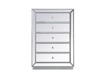 34 Inch Mirrored Chest In Antique Silver "MF53026S"