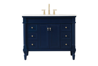 42 Inch Single Bathroom Vanity In Blue "VF13042BL"