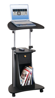 "RTA-B005-BK46" Techni Mobili Deluxe Rolling Laptop Cart With Storage