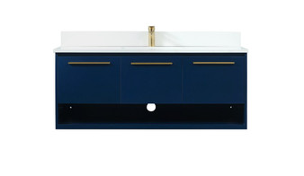 48 Inch Single Bathroom Vanity In Blue With Backsplash "VF43548MBL-BS"
