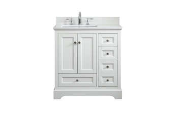 32 Inch Single Bathroom Vanity In White With Backsplash "VF15532WH-BS"