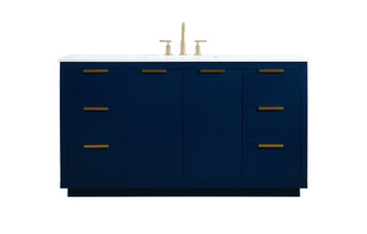 60 Inch Single Bathroom Vanity In Blue "VF19460BL"