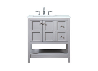 32 Inch Single Bathroom Vanity In Grey "VF16432GR"