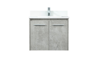 24 Inch Single Bathroom Vanity In Concrete Grey With Backsplash "VF44524MCG-BS"