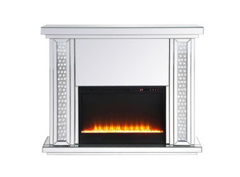 Raiden 47 Inch Led Mirrored Mantle With Crystal Fireplace "MF98901-F2"