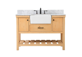 48 Inch Single Bathroom Vanity In Natural Wood With Backsplash "VF60148NW-BS"