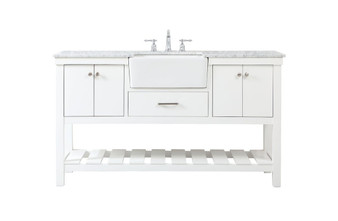 60 Inch Single Bathroom Vanity In White "VF60160WH"