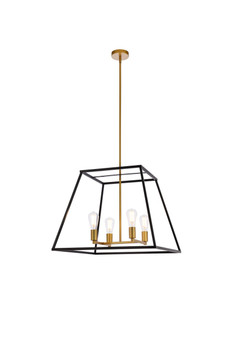 Declan 24 Inch Pendant In Black And Brass "LD720D24BRK"