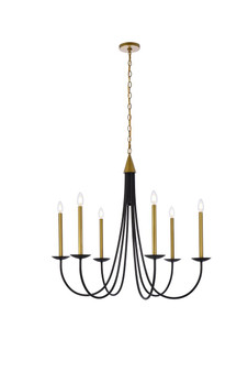 Cohen 36 Inch Pendant In Black And Brass "LD810D36BRK"